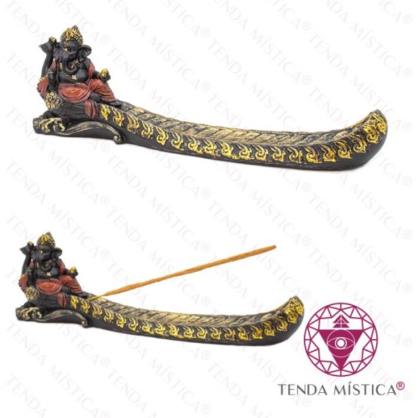 Incensário Ganesha Vermelho e Preto