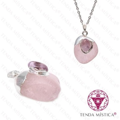 PENDENTE Q.ROSA ROLADO C/ AMETISTA