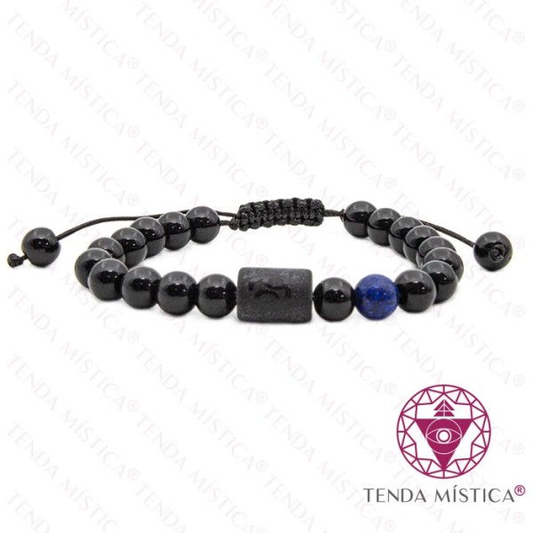 Pulseira Signo Ajustável Caranguejo Lápis Lazúli