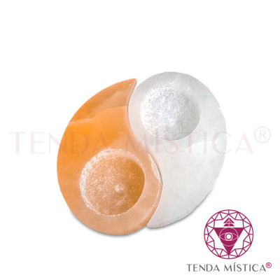 SELENITE PORTA VELAS YING YANG