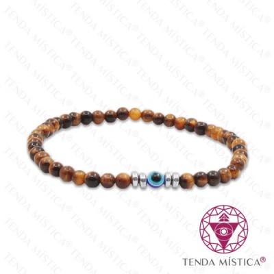 PULSEIRA OLHO TURCO OLHO TIGRE 4MM