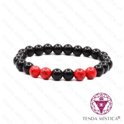 PULSEIRA TURMALINA E HOWLITA VERMELHA